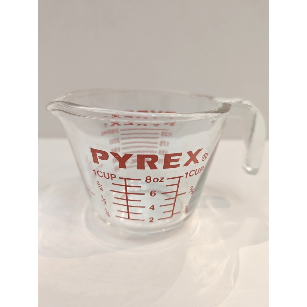 Pyrex #508 - 1 Cup 8‎ oz Measure Cup MLS Metric Pour Spout  Red Letters
